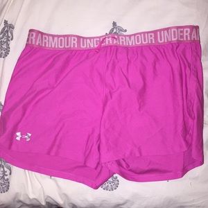 Under armour pink dry fit shorts